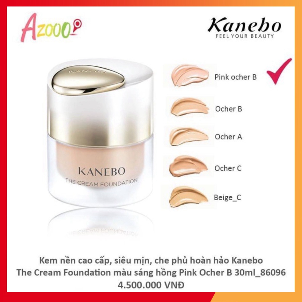 Kem nền cao cấp, siêu mịn, che phủ hoàn hảo Kanebo Cream Foundation màu sáng hồng Pink Ocher B Azooo