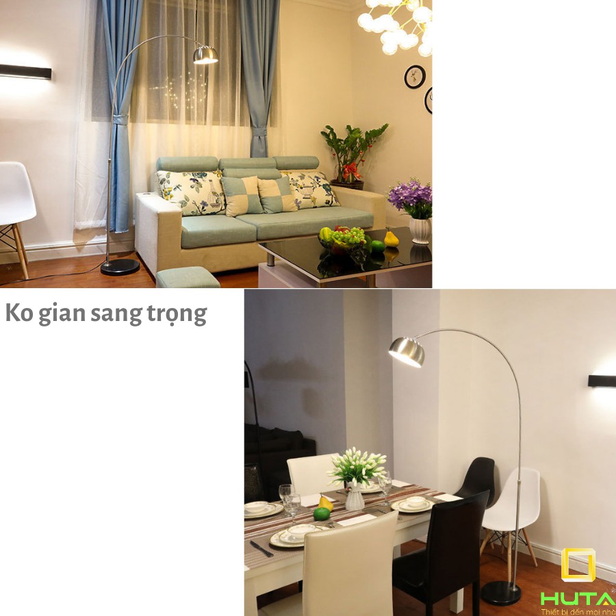 Đèn Cây Đứng Phòng Khách, Dùng Làm Đèn Sàn Trang Trí Nội Thất, Phòng Ngủ, Bóng Led, Chao Vải, Mã D3– HUTA shop