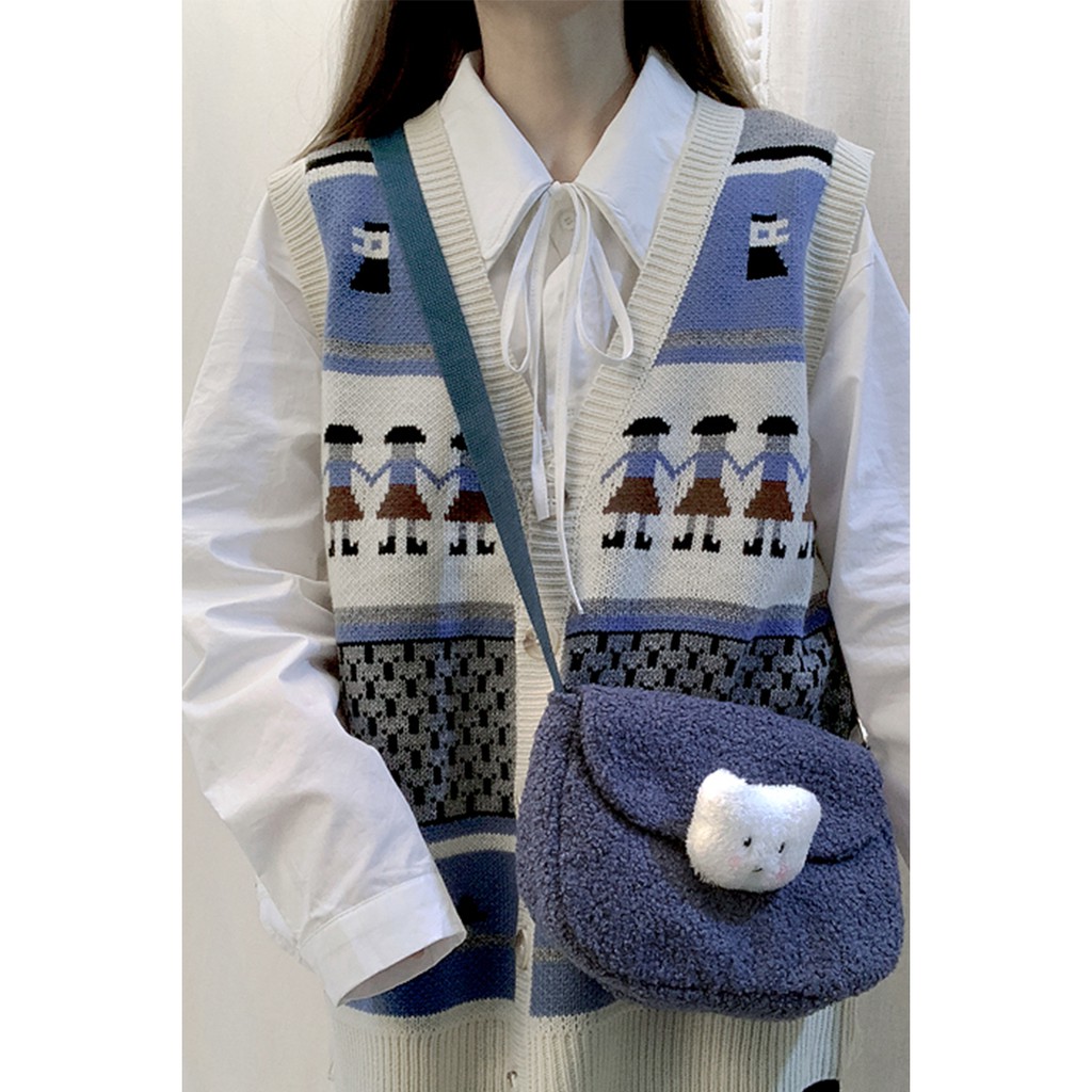 áo khoác len cổ rộng phong cách hoang dã phiên bản hàn quốc