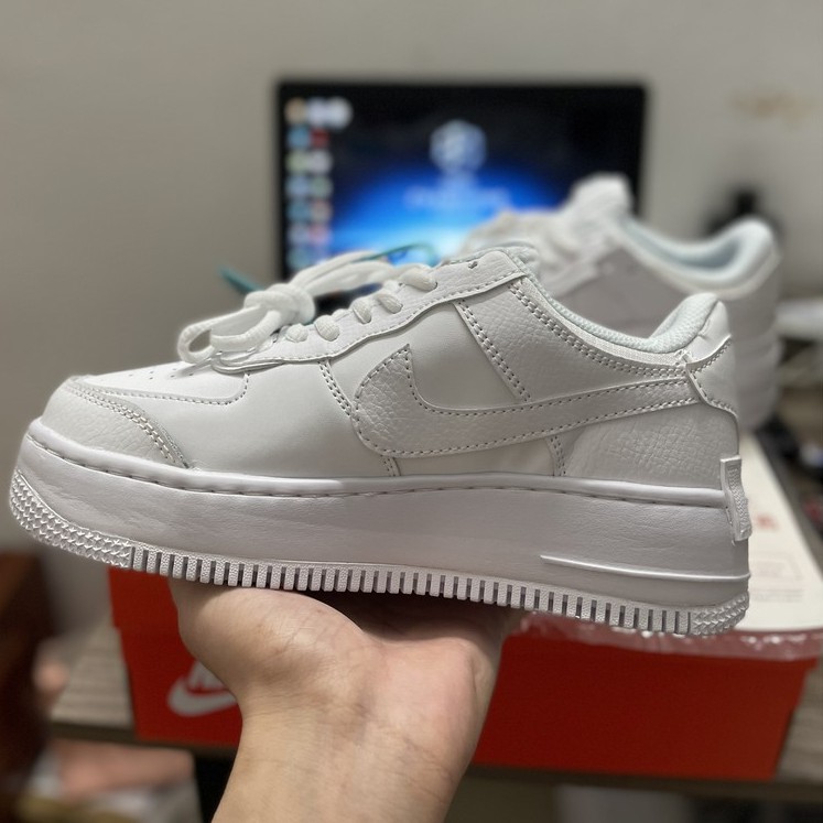 ✔️Giày Af1 Air Force 1 Shadow Trắng Triple White Cao Cấp Fullbox, Giày thể thao af1 cổ thấp shadow trắng cực đẹp