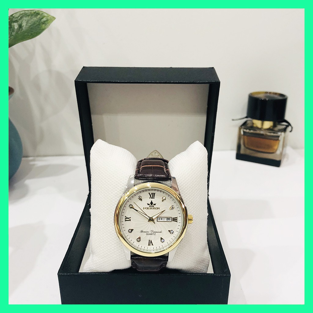 Đồng Hồ Nam FOURRON Dây Da Pu Bền Đẹp 2 Lịch Ngày Thứ | BigBuy360 - bigbuy360.vn