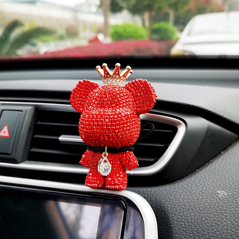 Nước Hoa Sáp Thơm Hình Gấu Đính Đá Cài Cửa Gió Điều Hòa Trang Trí Xe Ô Tô