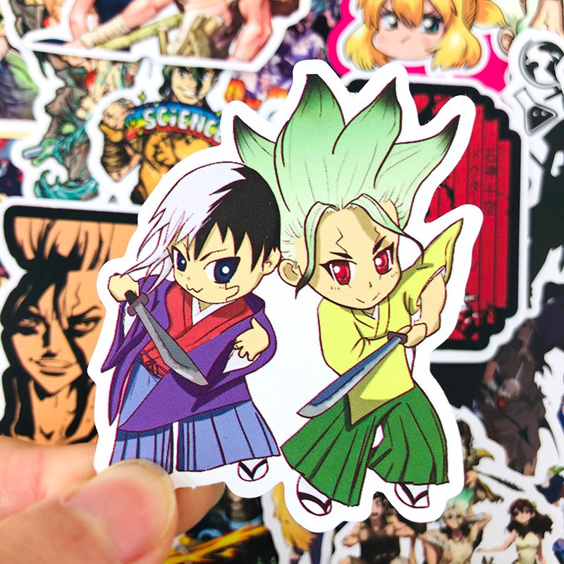 Set 50 miếng sticker graffiti Dr.STONE dán trang trí chống thấm