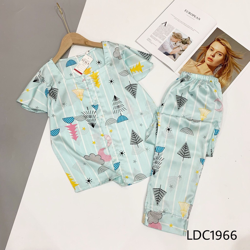 [Pijama Cao Cấp Fullsize] Pijama Ngắn Tay - Bộ Mặc Nhà Cộc Dài Lụa Satin Cao Cấp Mềm Mại An Toàn Với Làn Da