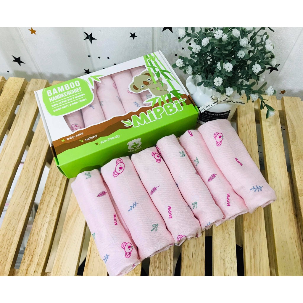 Khăn sữa sợi tre 3 lớp mipbi