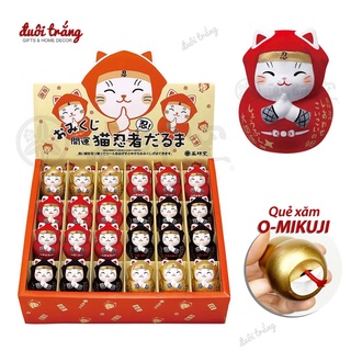 Mèo Thần tài Ninja 5cm Quẻ xăm Omikuji - Hãng thủ công Yakushigama Nhật Bản