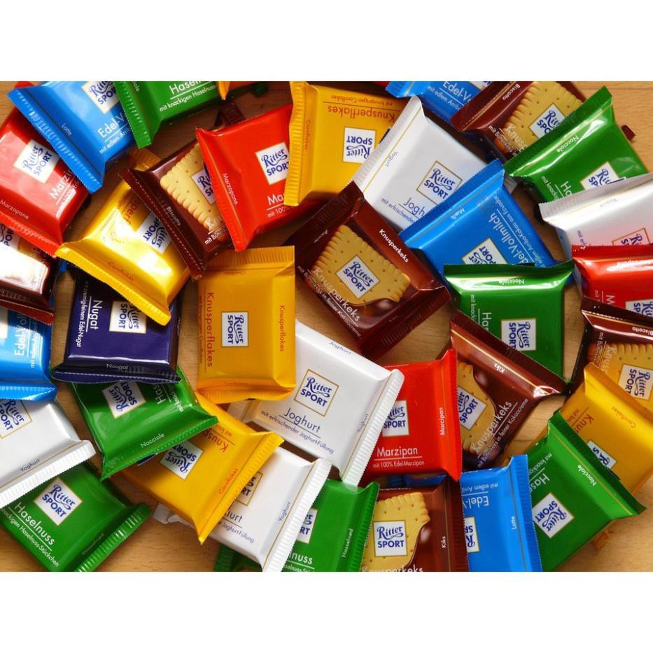 (19 vị) Chocolate Ritter Sport thanh 100gr (Hàng công ty nhập khẩu Đức)