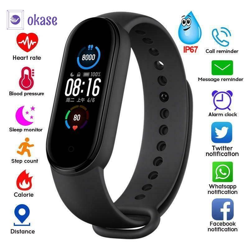 Vòng Đeo Tay Thông Minh M5 Theo Dõi Sức Khỏe Kết Nối Bluetooth Cho Nam Nữ