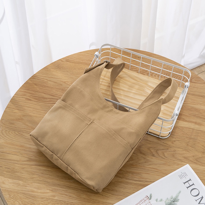 Túi Đeo Vai Vải canvas Nhiều Ngăn Phong Cách Nhật Bản Đơn Giản