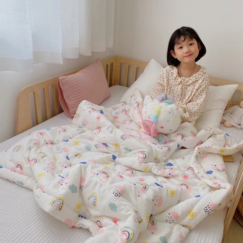 Chăn cotton sợi tre cho bé 1m5x2m