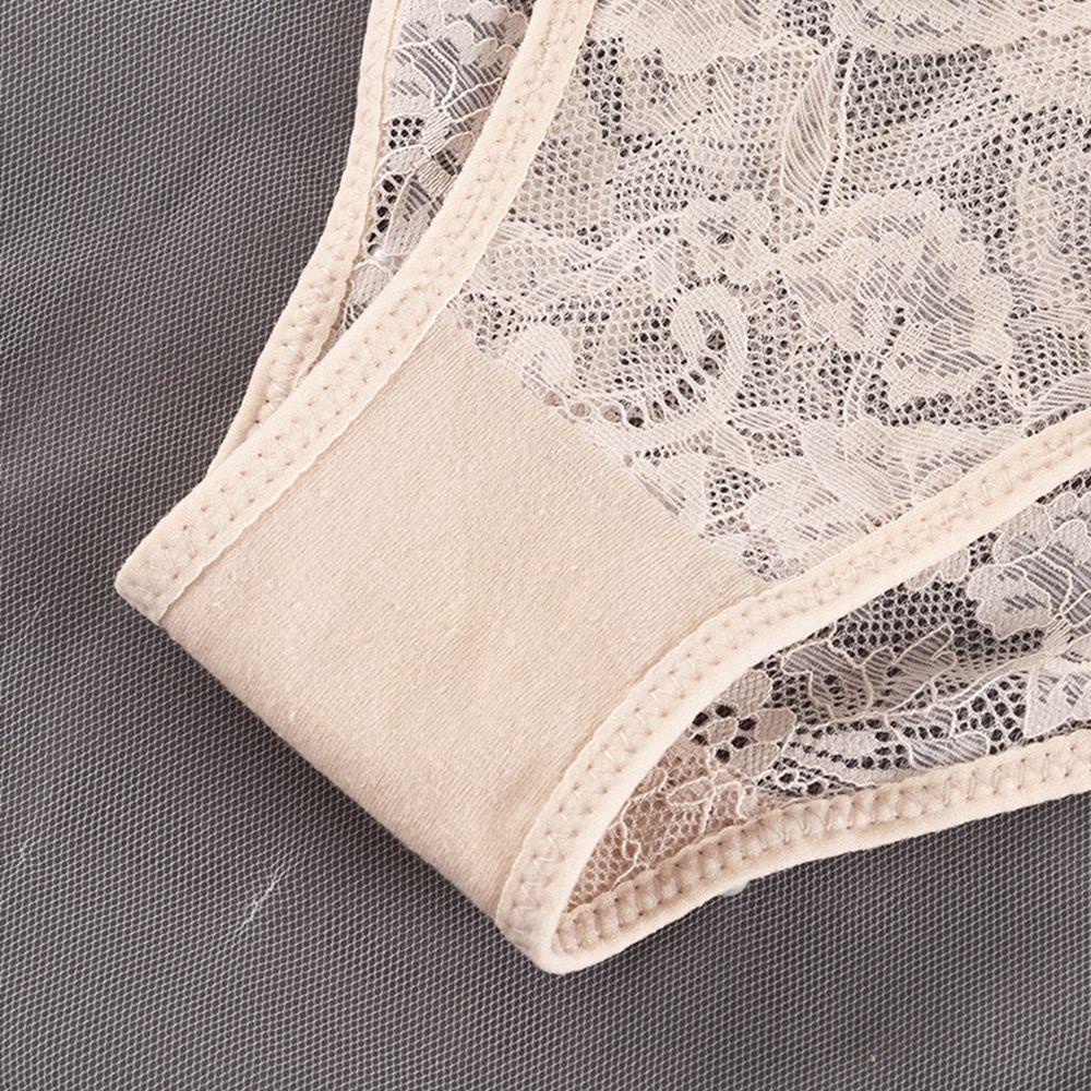 Quần Lót Cotton Lưng Thấp Phối Ren Không Đường May Quyến Rũ Cho Nữ