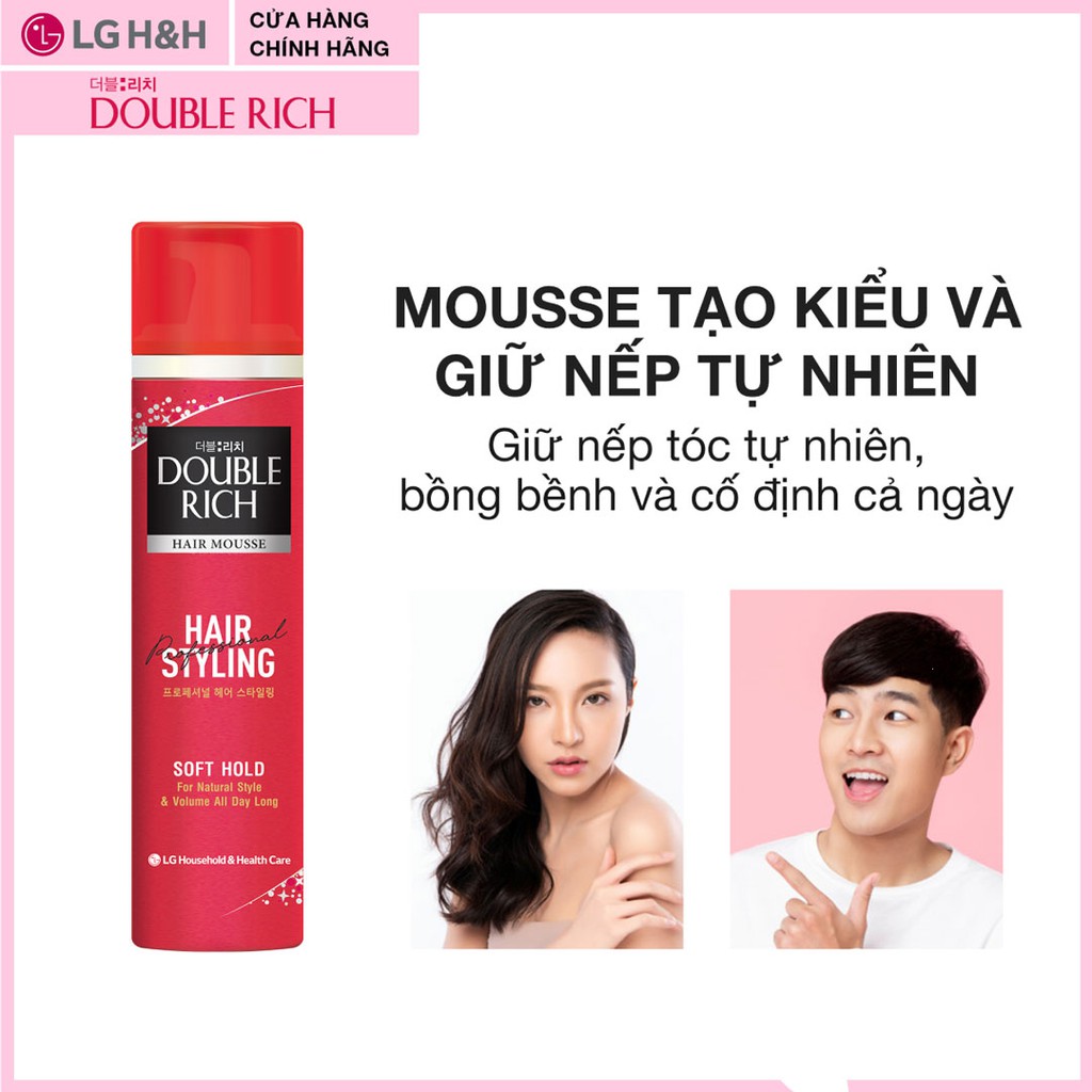 Mousse Tạo Kiểu Tóc Double Rich Hair Mousse 150ml Hasaki Sản Phẩm Chính Hãng