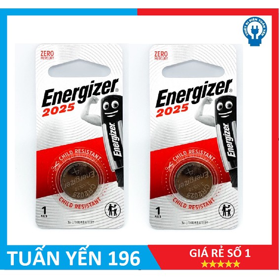 Pin CR2025 Energizer 2 viên 3Vol chính hãng