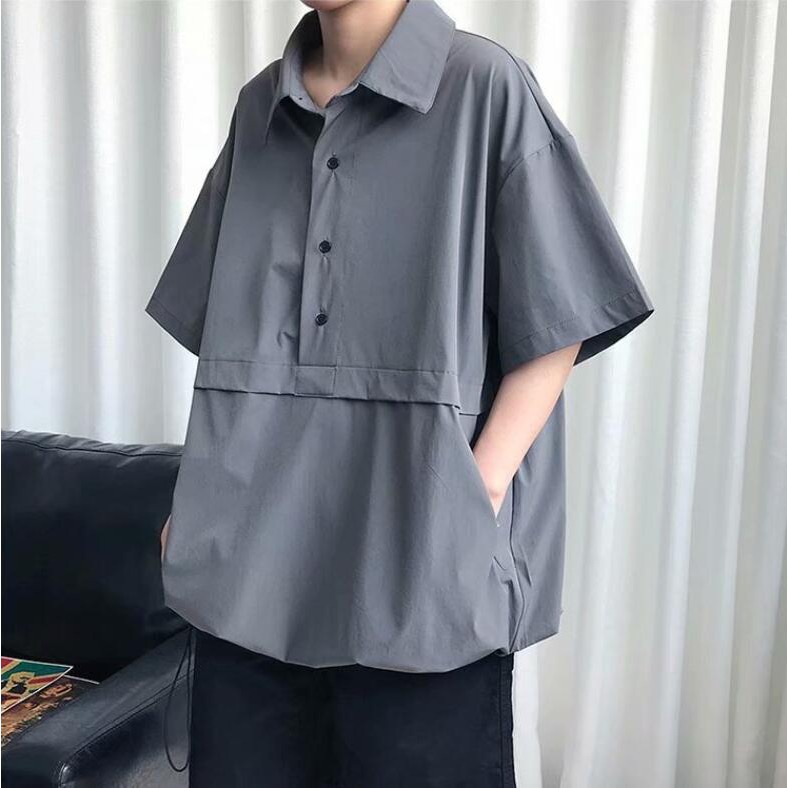 Polo tay ngắn Áo Thun polo Ngắn Tay Form Rộng Phong Cách Hàn Quốc Dành Cho Nam