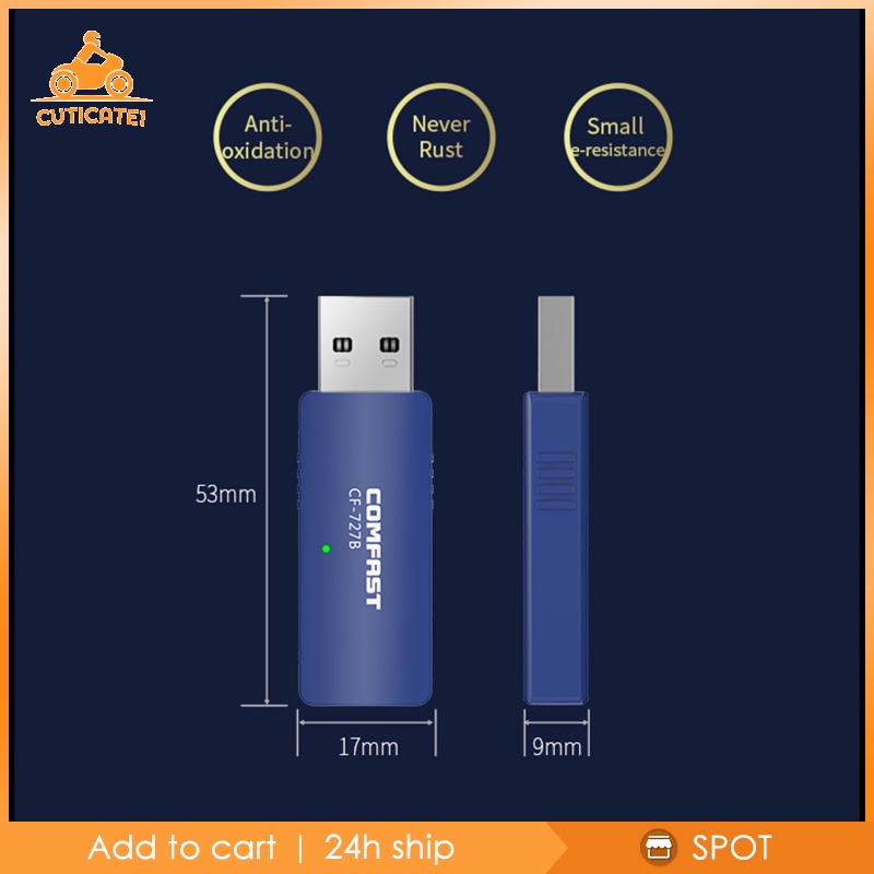 USB WiFi Bluetooth 4.2 không dây có khe cắm thẻ mạng cho Laptop PC | BigBuy360 - bigbuy360.vn