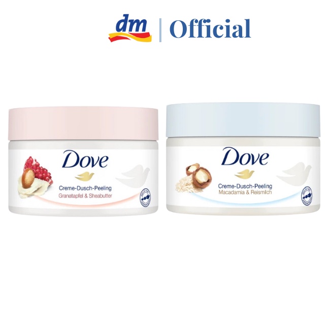 Kem Tẩy Tế Bào Chết ,Tẩy Da Chết Dove Lựu Đỏ Và Macadamia Bản Đức 225ml