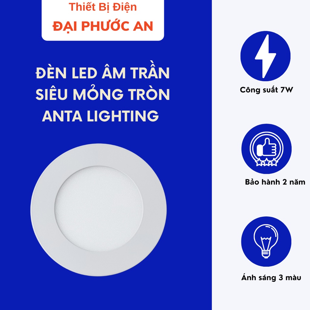 Đèn LED Downlight Âm Trần Siêu Mỏng Tròn ANTA Lighting