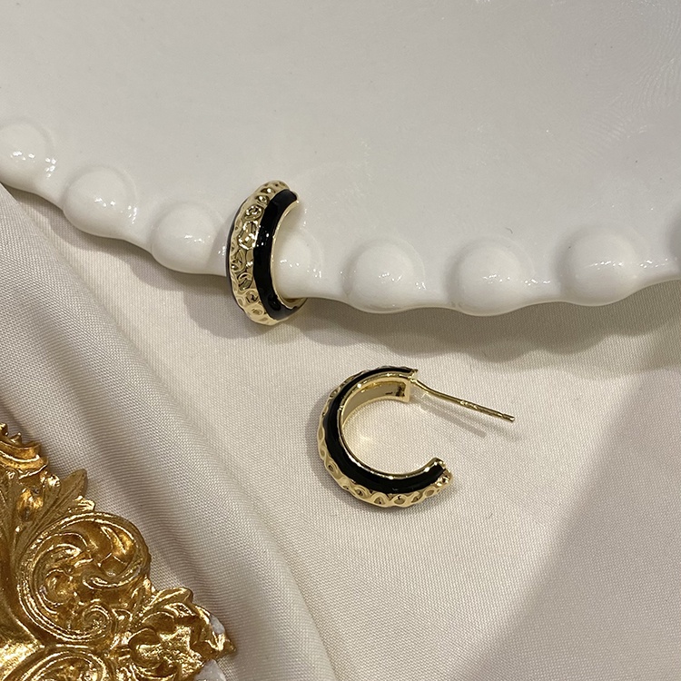 Bông Tai Mạ Bạc 925 Hình Tròn Phong Cách Pháp Cổ Điển Sang Trọng