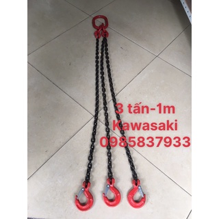 Dây xích cẩu 3 sợi 3 tấn 1m Kawasaki Nhật dùng móc buộc cẩu kéo an toàn hiệu quả tại Máy NTT