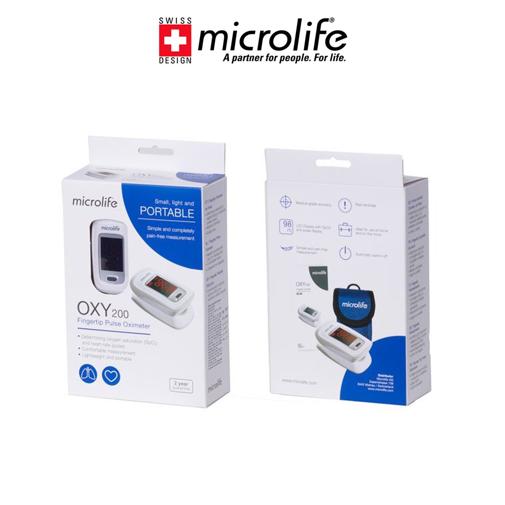 Máy đo nồng độ oxi trong máu microlife oxy200 | Thương Hiệu Thụy Sỹ - Bảo Hành 24 Tháng