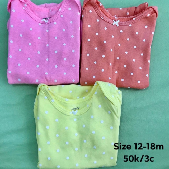 Set 3 body tay ngắn bé gái
