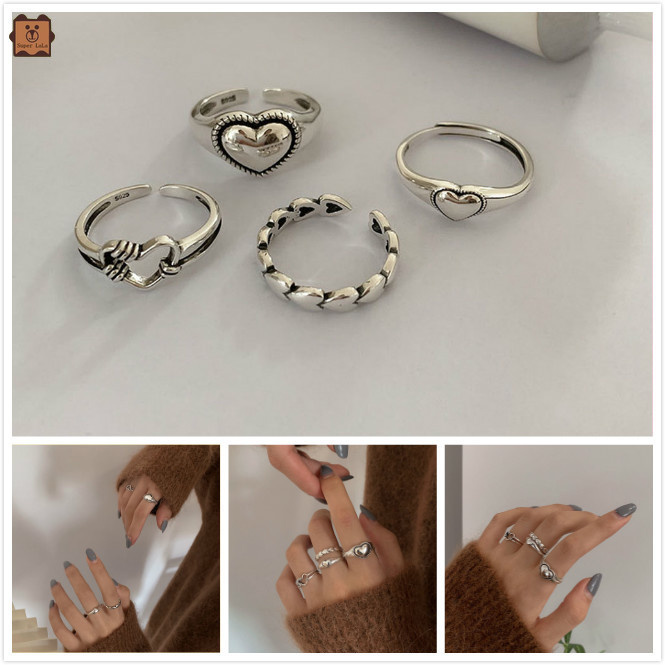 Nhẫn Mạ Bạc Hình Trái Tim Sang Trọng Dành Cho Nữ