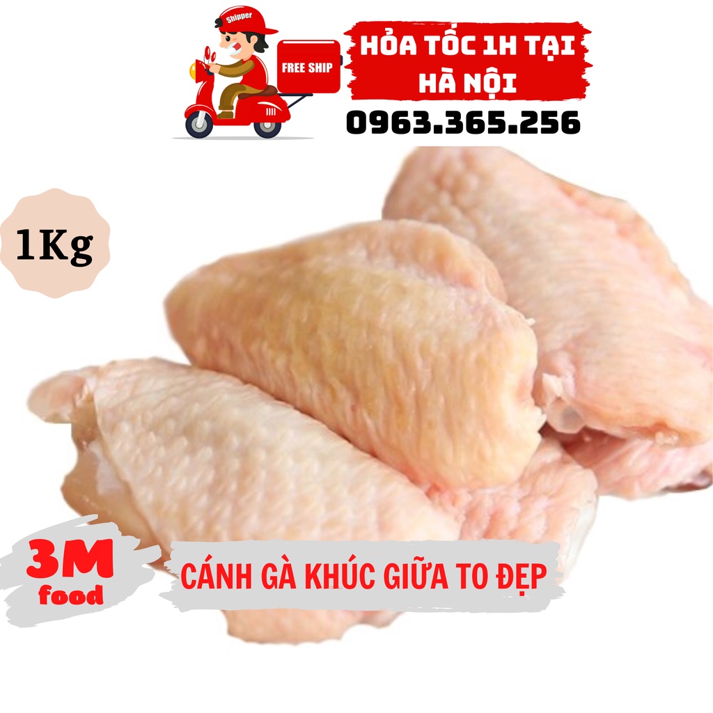 Cánh gà khúc giữa VIP 1kg đủ không mạ băng  3M FOOD GC