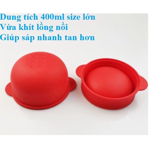 Chén nấu sáp wax lông cách thủy, lò vi sóng dễ vệ sinh thay thế lòng nồi thường 400ml
