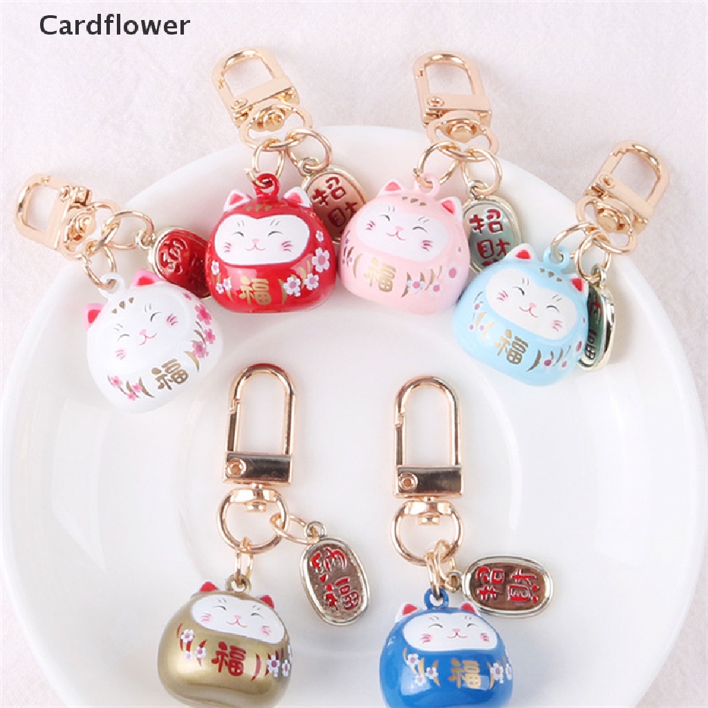 < Cardflower > Móc Khóa Hình Mèo May Mắn Nhật Bản Dễ Thương Trang Trí Túi Xách / Xe Hơi
