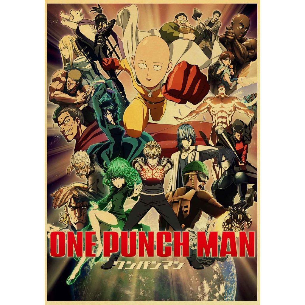 Áp Phích Trang Trí Nội Thất Hình One Punch Man Saitama