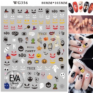Decal Dán Móng Tay 3D Nail Sticker Hoạ Tiết Lễ Hội Ma Quỷ Halloween WG356