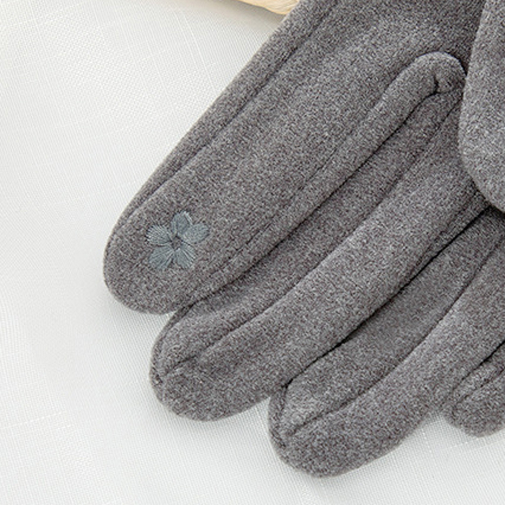 Găng tay ấm áp đính nơ phối bóng lông chống gió mùa đông tiện dụng khi sử dụng màn hình cảm ứng cho nữ