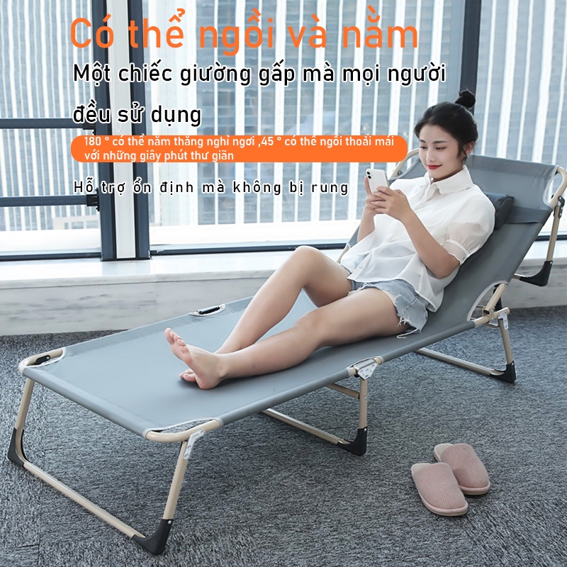 Giường đơn gấp dùng ở nhà dùng làm ghế gấp nghỉ trưa tại văn phòng ghế gấp hành quân thần kì tiện dụng STZH5034