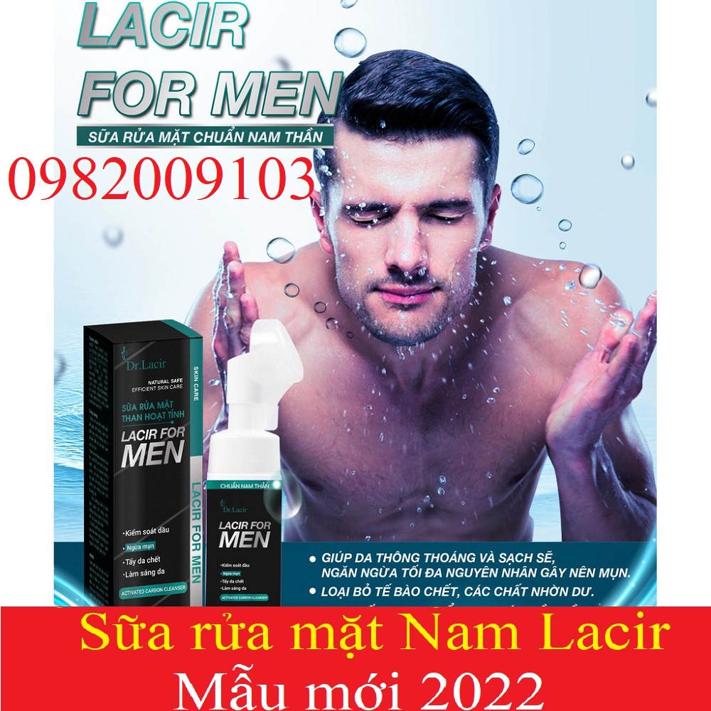 Sữa Rửa Mặt Nam Lacir For Men Thương Hiệu Dr.Lacir Có Đầu Cọ Sillicon Sạch Gấp 10 lần 150ml DR03