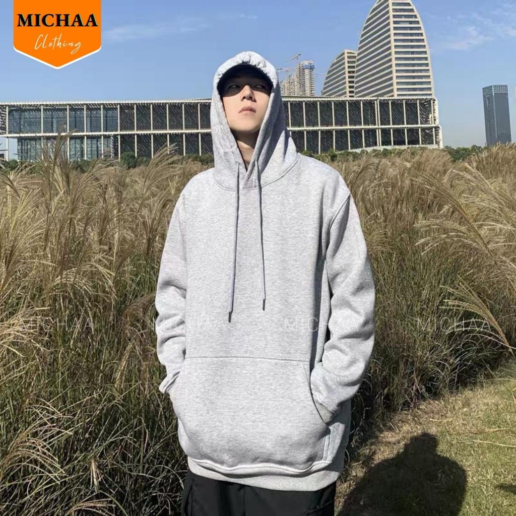 Áo Khoác Nỉ HOODIE TRƠN Nam Nữ Ulzzang Unisex Form Rộng Đẹp - MICHAA