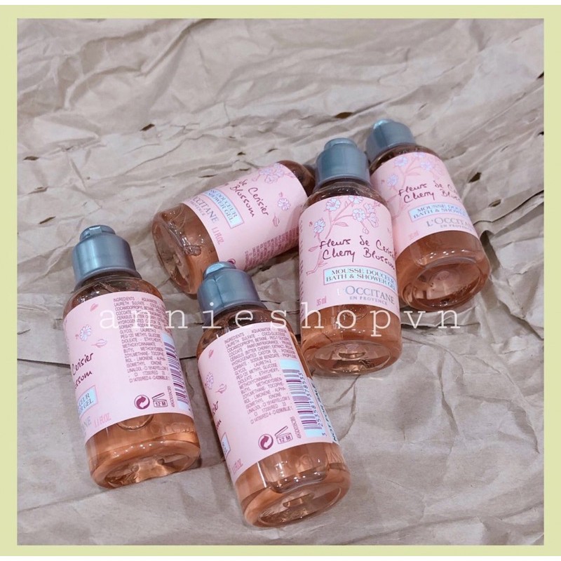 Sữa tắm L'Occitane Cherry Blossom minisize 35ml tách set