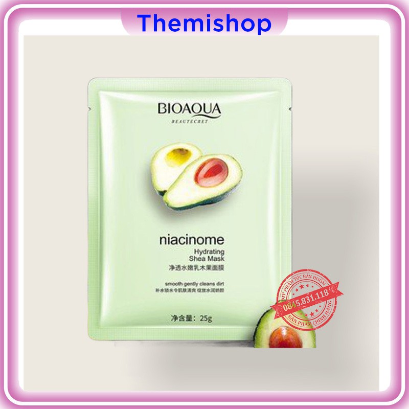 Mask Quả Bơ Bioaqua Niacinome Hydrating Shea - Mask Giữ Ẩm Cấp Nước Trắng Da CS42