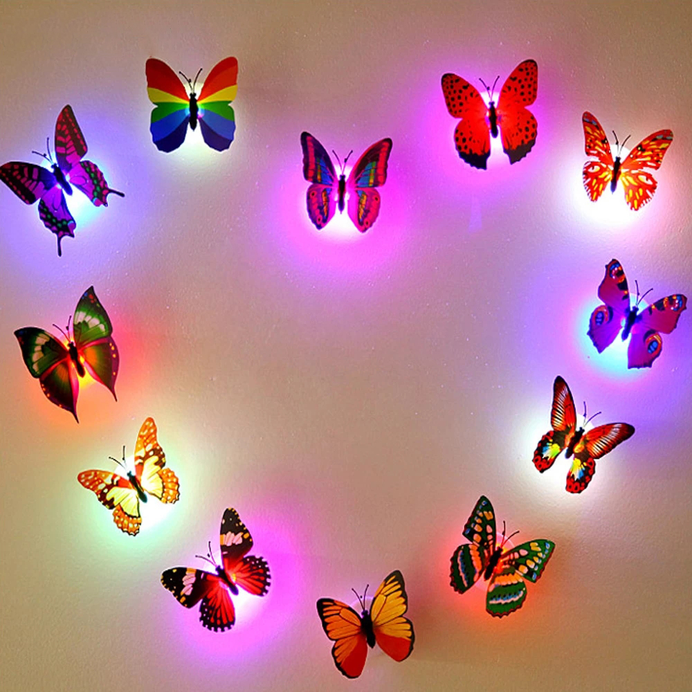 Đèn Led Ngủ Trang Trí Hình Bướm Thay Đổi Màu Sắc