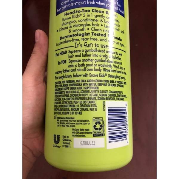 ❤ [Date 2024] Sữa tắm gội xả em bé Suave Kids 1.18L Mỹ, Dưa hấu + Táo | BigBuy360 - bigbuy360.vn