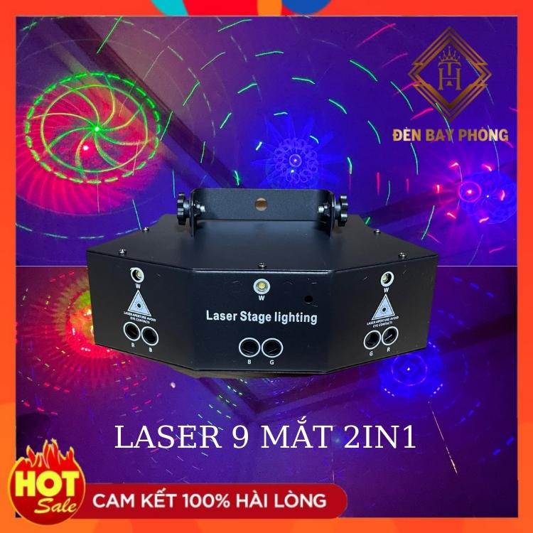 Đèn Laser 9 mắt nháy theo nhạc cao cấp| Đèn Laser Phòng Bay Vũ Trường Karaoke