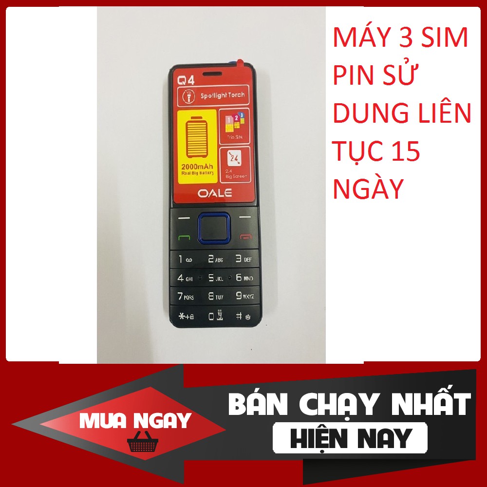 ĐIỆN THOẠI PHỔ THÔNG OALE Q4 3 SIM BAO HÀNH 12 THÁNG | BigBuy360 - bigbuy360.vn