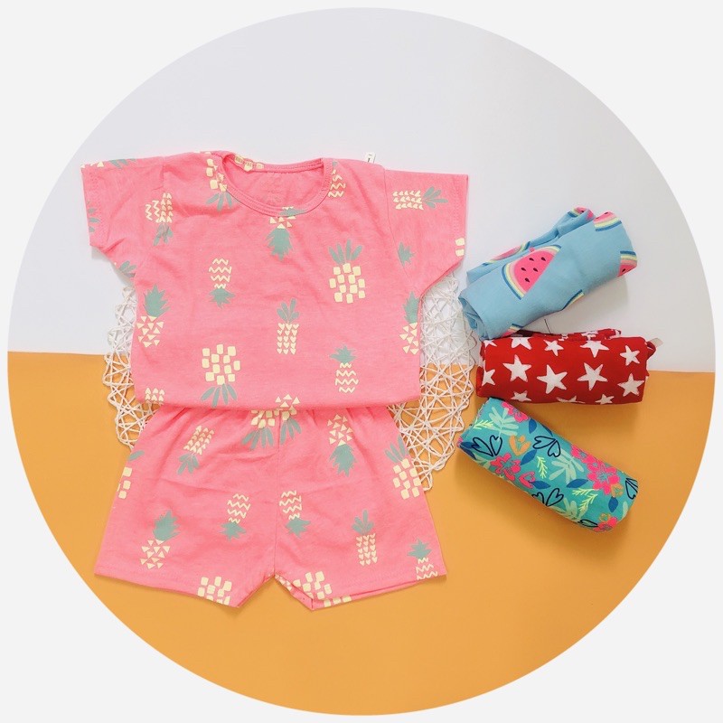 Bộ Cộc Tay Hoa Quả Cho Bé 7-18kg Chất Bozip