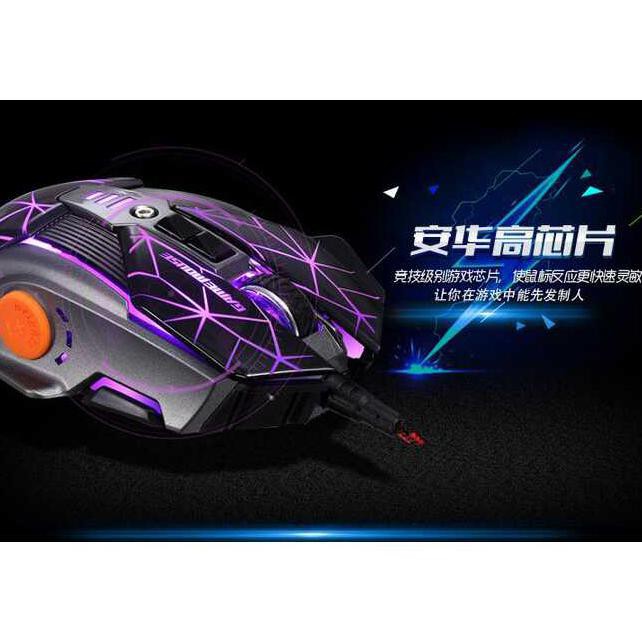 Chuột Gaming Rajfoo Màu Trắng Ánh Laser 3-2003