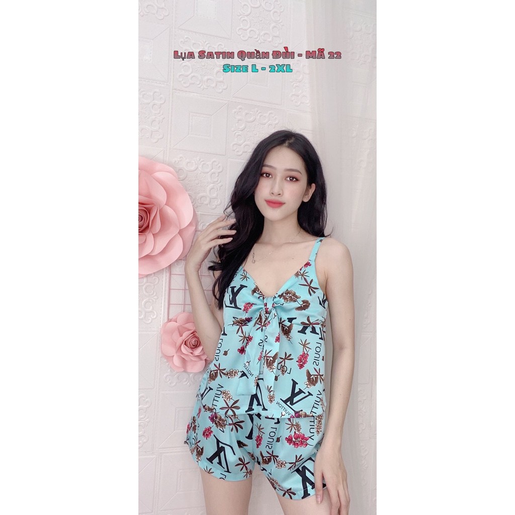 HÀNG CAO CẤP - SET ĐỒ BỘ LỤA SATIN ĐÙI 2 DÂY | BigBuy360 - bigbuy360.vn