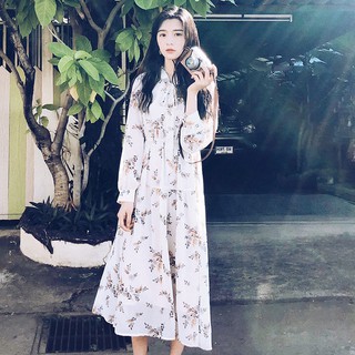 đầm hoa tay dài