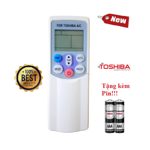 Điều khiển điều hòa Toshiba 1&2 chiều Inverter- Hàng tốt 100% Tặng kèm Pin!!!