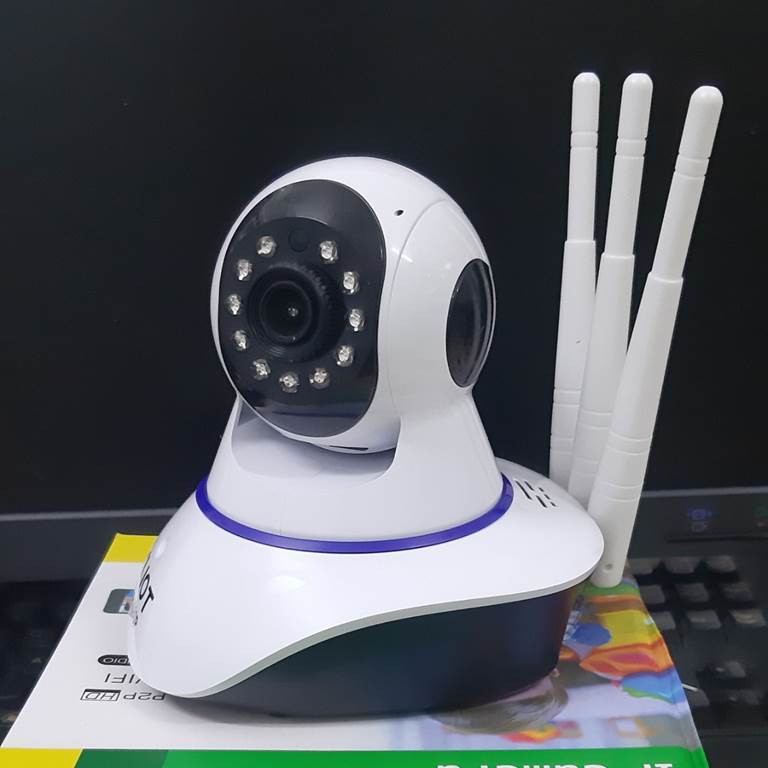 Camera ip dùng app Yi iot chuyên wifi 3 râu trong nhà 1080P không hỗ trợ cổng LAN , khe thẻ nhớ trên đầu camera