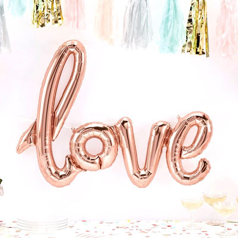 Bong bóng trang trí hình chữ Love tùy chọn màu sắc