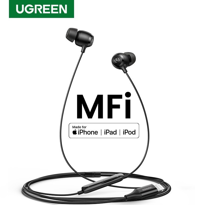 Tai nghe nhét tai cổng Lightning UGREEN 80655 Chuẩn MFi Tương thích iOS 10.0.2 trở lên - Hàng chính hãng