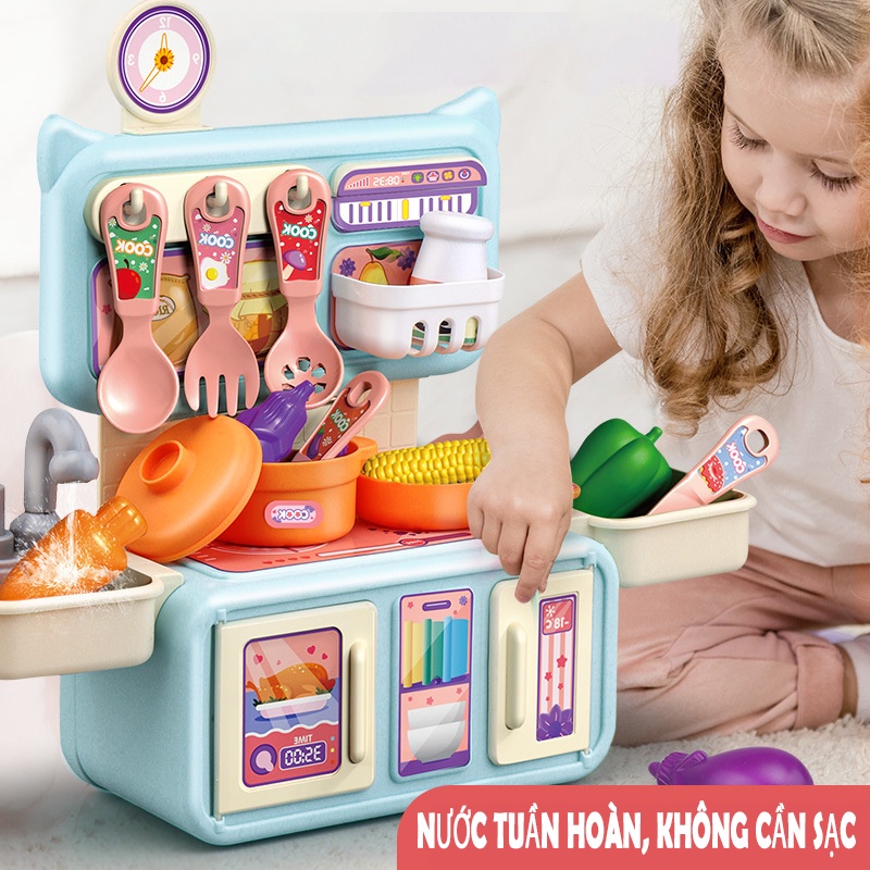 Bộ đồ chơi nấu ăn nhà bếp cho bé gái nhiều chi tiết, nhựa nguyên sinh an toàn